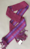 4" Reversible Burgundy Silk and Merino Wool Scarf