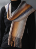 8" Silk and Merino Wool Natural Reversible Scarf